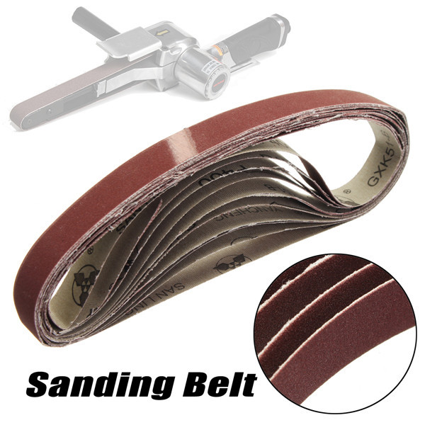10pcs 15x452mm Sanding Belt 60-600 Grit for M10 Sander Adapter Polishing Machine