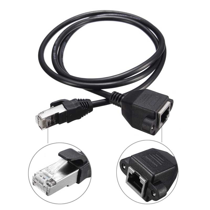 30cm/1M RJ45 Cable Male to Female Screw Panel Mount Ethernet LAN Network Extension Cable 57