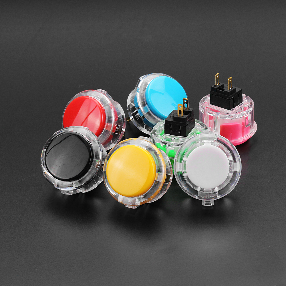 Transparent 30MM Card Button Crystal Small Circular Arcade Game Push Button Switch 10