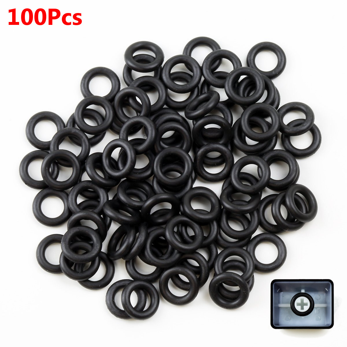 100 Mechanical Keyboard Keycap Rubber O-Ring Switch Dampeners for Cherry MX 44