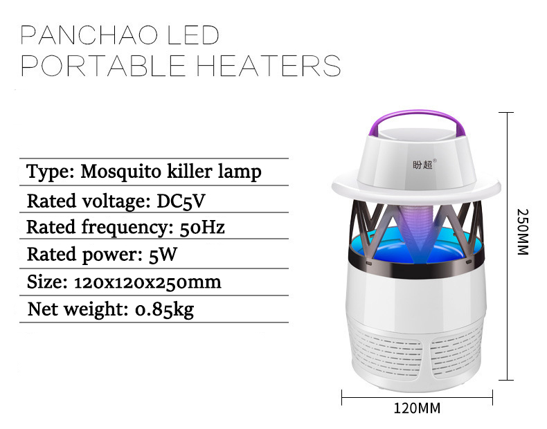 LED USB Mosquito Dispeller Repeller Mosquito Killer Lamp Bulb Electric Bug Insect Zapper Pest Trap Light For Yard Outdoor Camping 8