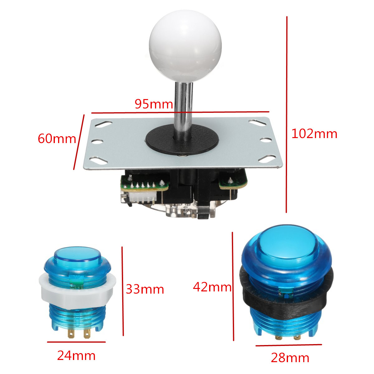 Push Button Joystick USB Encoder 0 Delay Arcade Game DIY Kit Parts 8