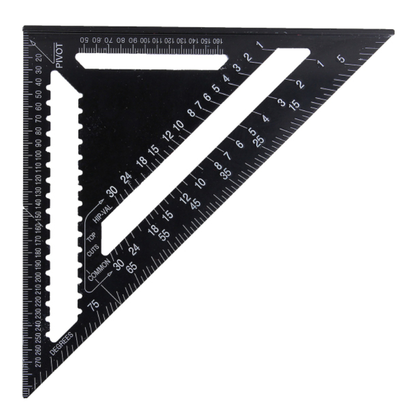 Raitool AR01 43X30X30cm Metric Aluminum Alloy Triangle Ruler Black Triangular Ruler 62
