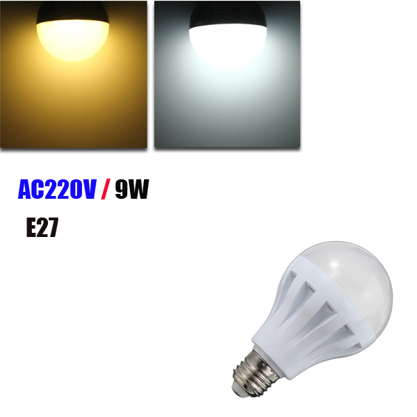 E27 9W 700Lm LED Pure White Warm White Globe Bulb AC220V