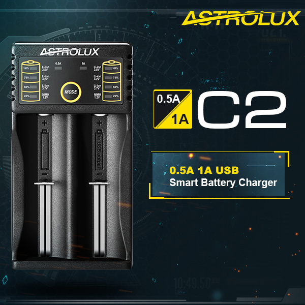Astrolux C2 0.5A/1A Smart USB Battery Charger
