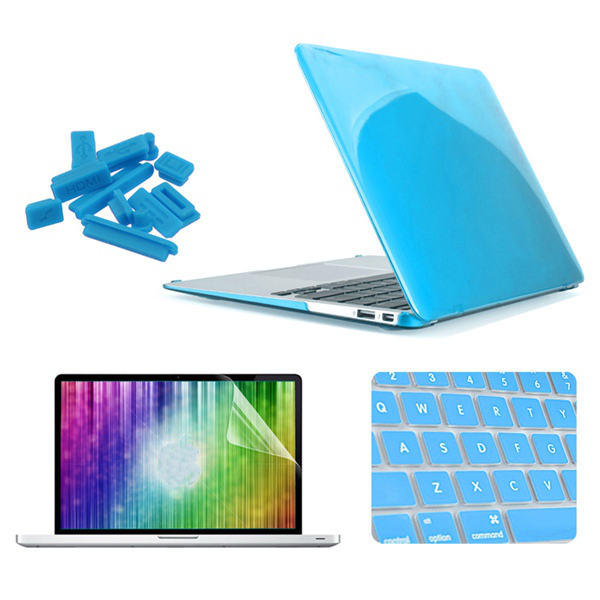 

ENKAY Crystal Shell Keyboard Cover Screen Film Dustproof Plug Set For Macbook Air 11.6"