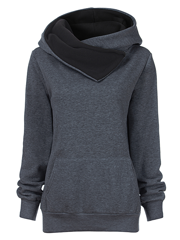 S-5XL Women Warm Thick Pocket Hooded Pullover Hoodies