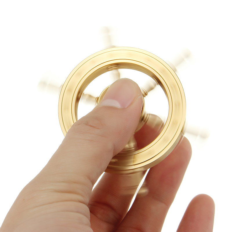 

Gold Copper Rudder Shape Fidget Hand Spinner Focus Attention EDC Stress Relief Reduce Stress Toys