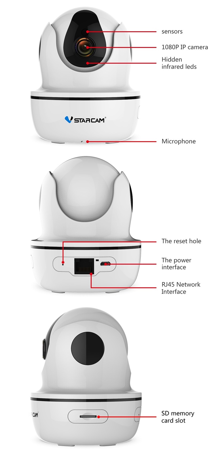 VStarcam C26S 1080P Wireless IP IR Video Camera Baby Monitor with Two-way Audio Motion Detector 35