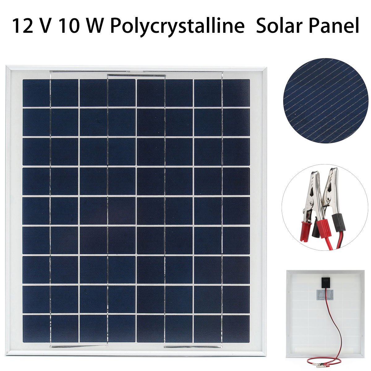 12V 10W Aluminum Alloy Frame Polycrystalline Solar Panel With Junction Box 11