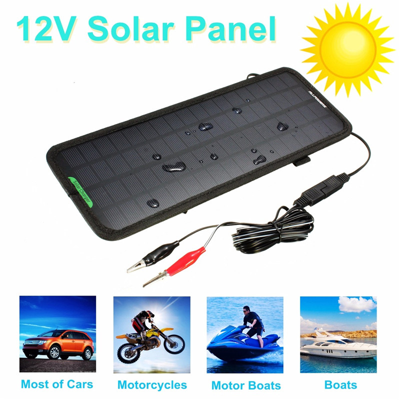 12V 4.5W Portable Car Solar Panel Battery Power Backup Charger for Car Boat 6