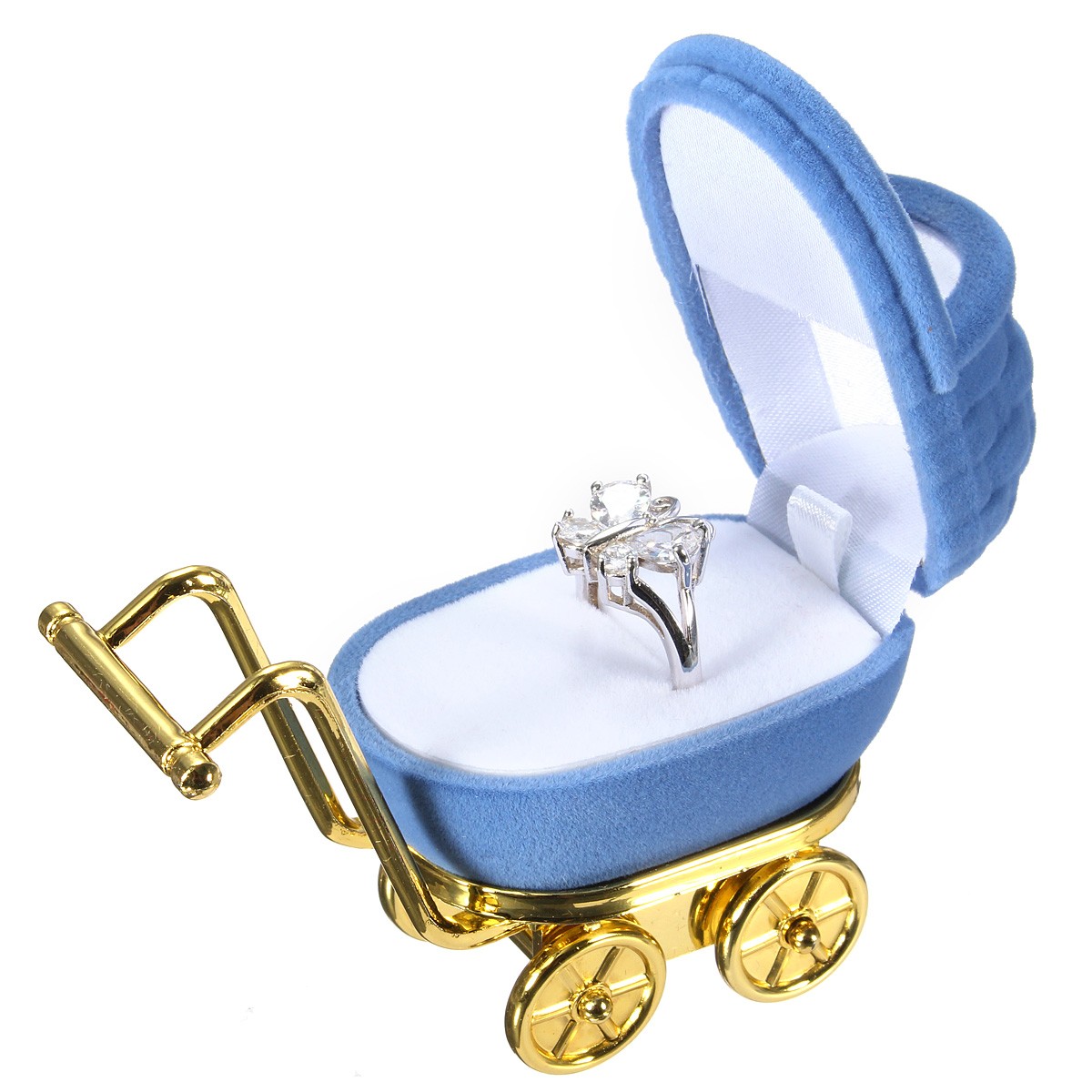 Velvet Stroller Shaped Jewelry Storage Box