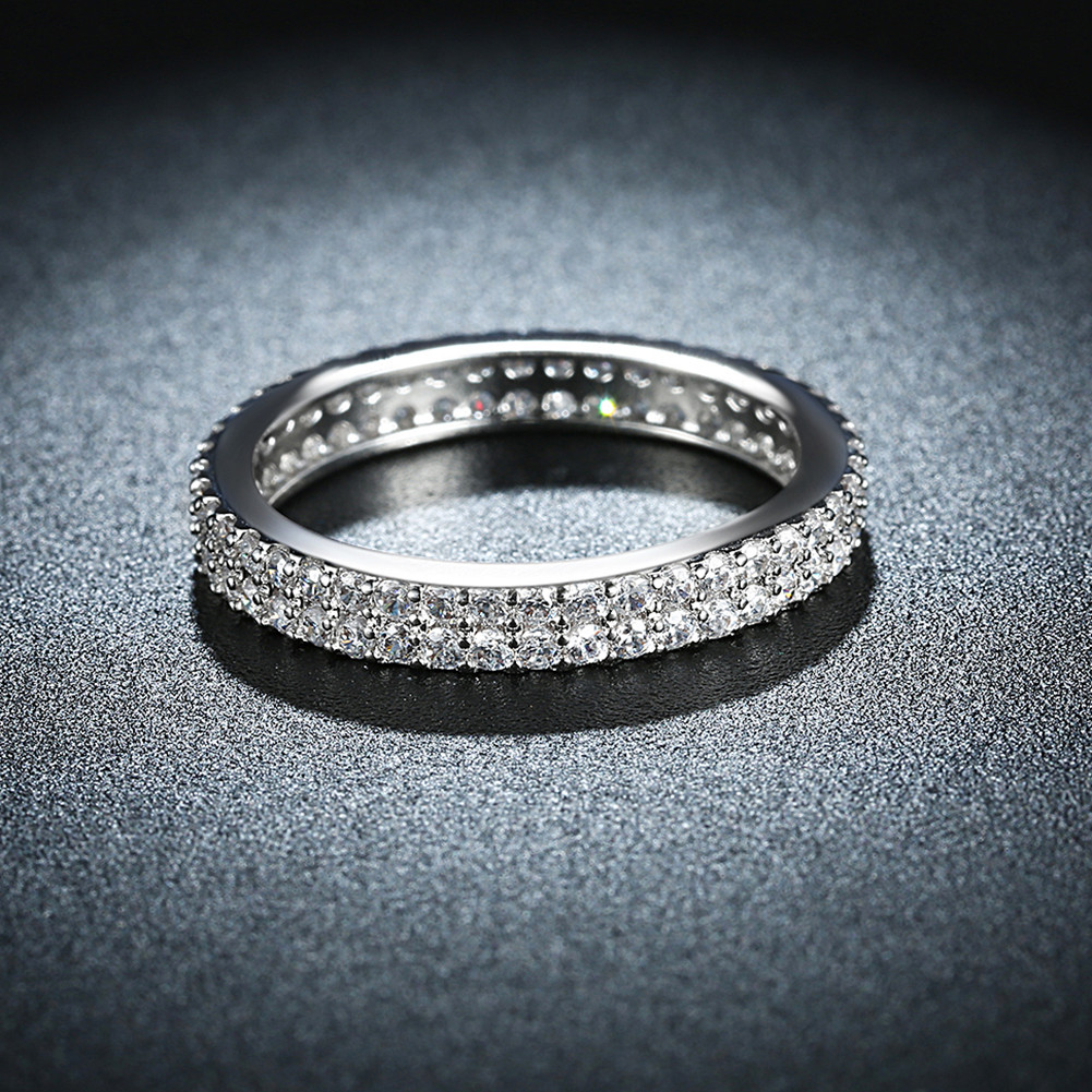 Hearts and Arrows Zircon Full Around Platinum Gift Wedding Finger Rings