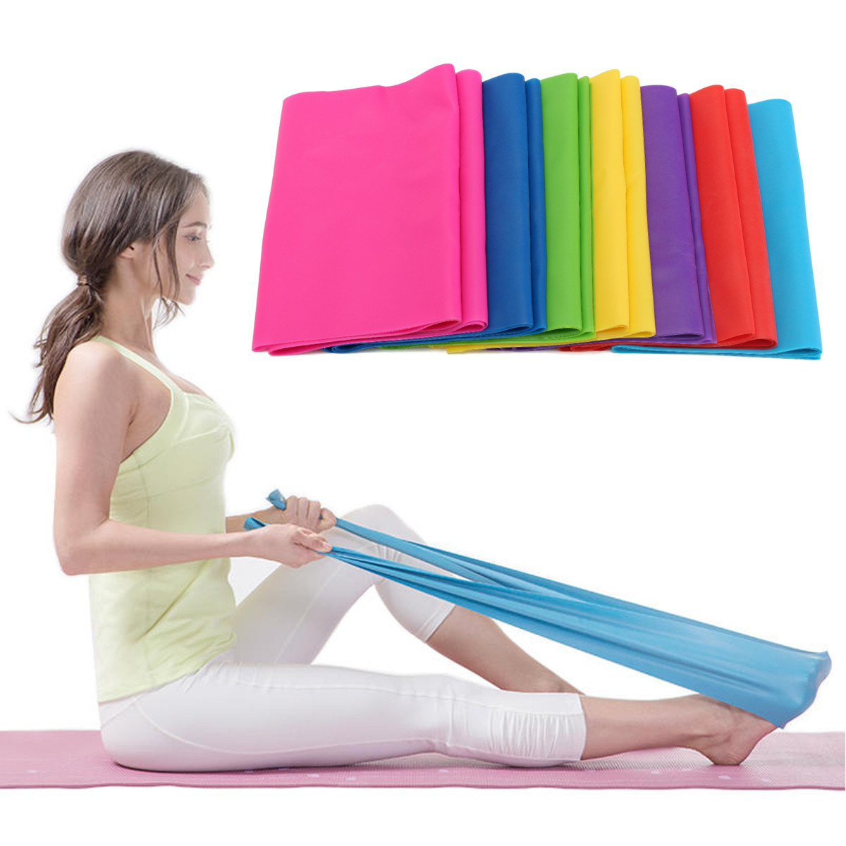 

2M Resistance Bands Body Shaping Stretch Exercises Yoga Gymnastics Ballet Pilates Beautiful Curve