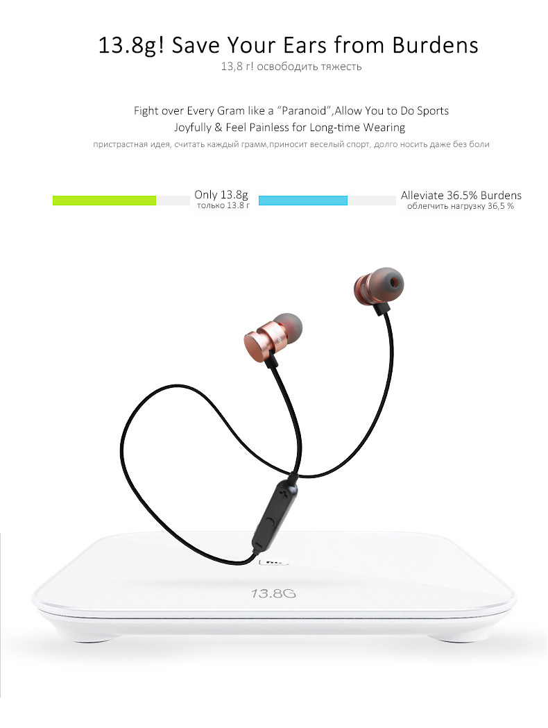 Ipipoo IL93BL Wireless Bluetooth 4.2 Sport Earphone Earbuds Stereo Headset with Mic Hands Free 4