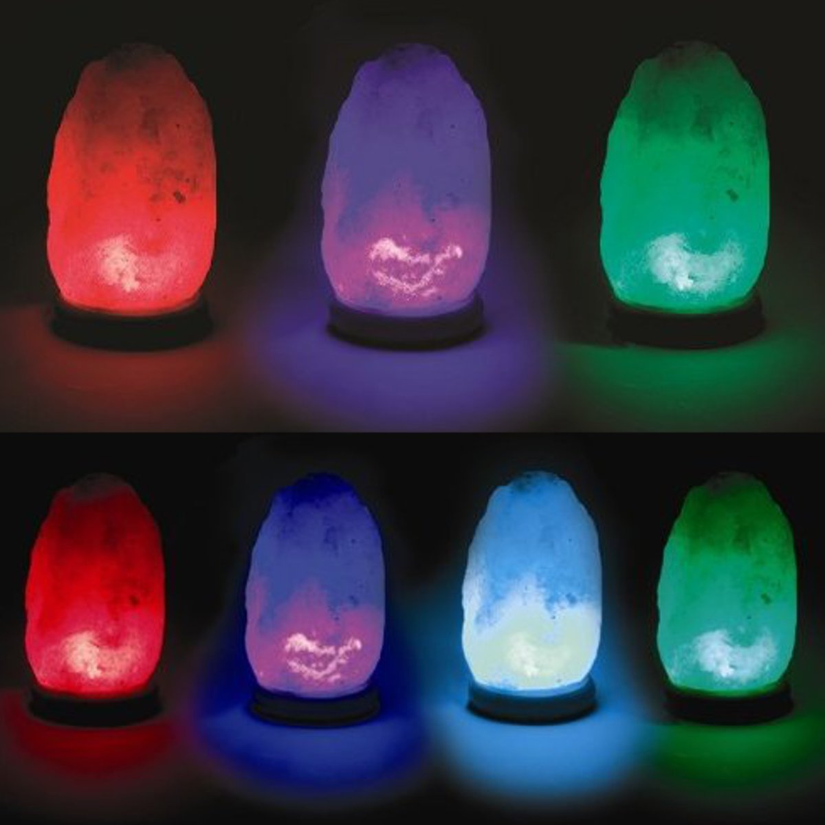 Ионизированный USB 7 цветов изменчива LED свет очиститель воздуха Rock Гималайская соль лампа кристалл
