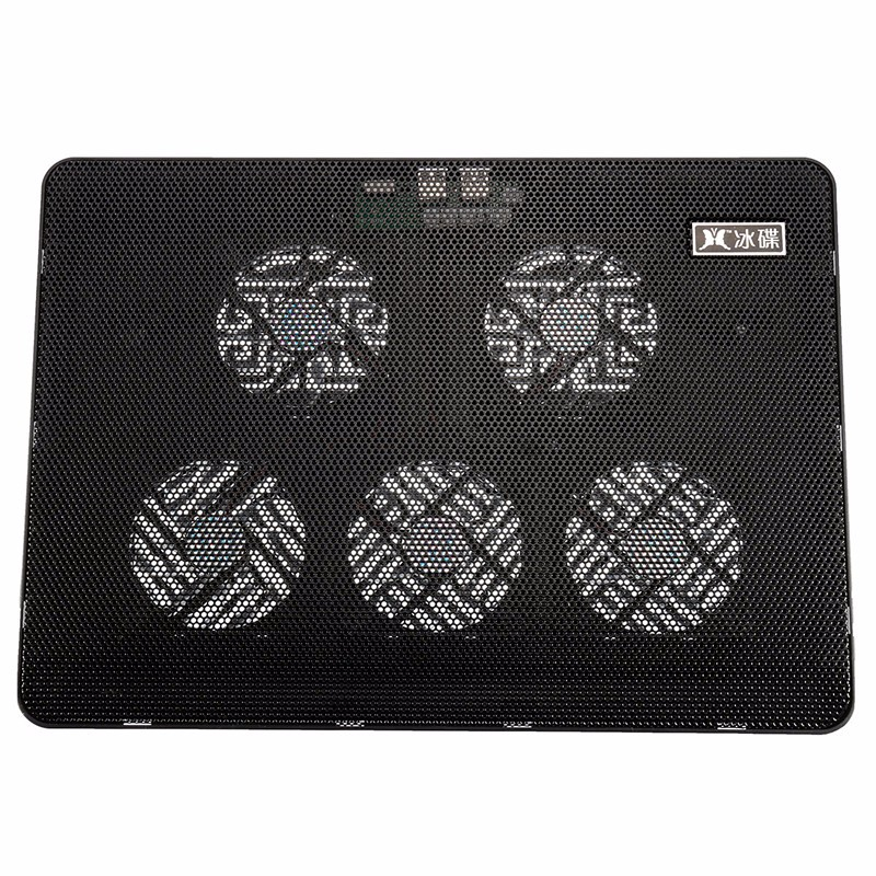 5 Fans LED USB Port Cooling Stand Pad Cooler for 17 inch Laptop Notebook 16