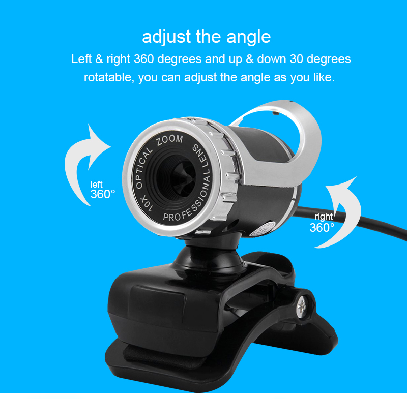 HD Auto White Balance 12M Pixels Webcam with Mic Rotatable Adjustable Camera for PC Laptop 19