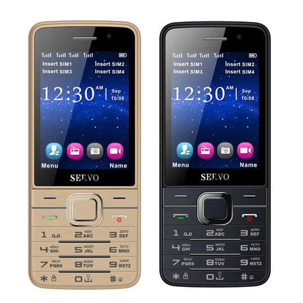 

SERVO V9500 2.8 Inch HD Large Screen 1800mAh P283 4 Sim Cards 4 Standby FM GPRS Mobile Phone