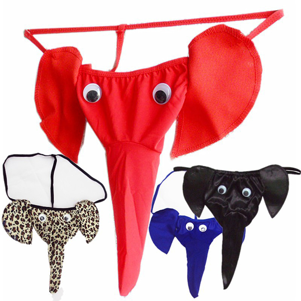 

5 Colors Male Sexy Animal Elephant Long Nose T-Back Cute Cartoon Intimate Seduced Underwear