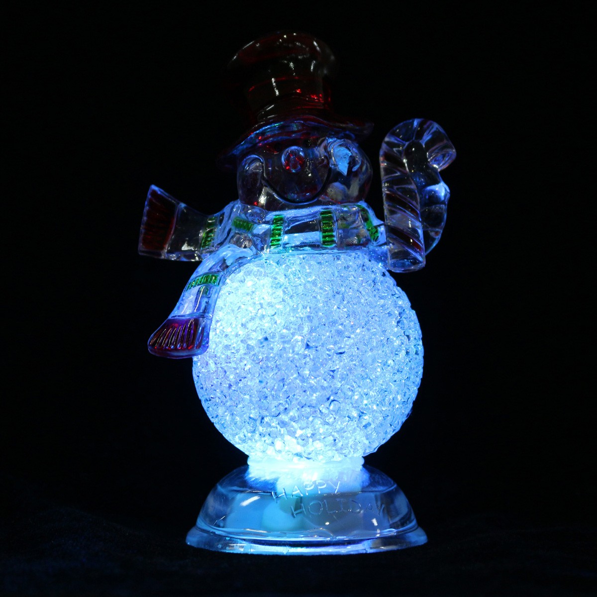 Acrylic Christmas Xmas Transparent Snowman LED Light Color Changing Home Decor - Photo: 4