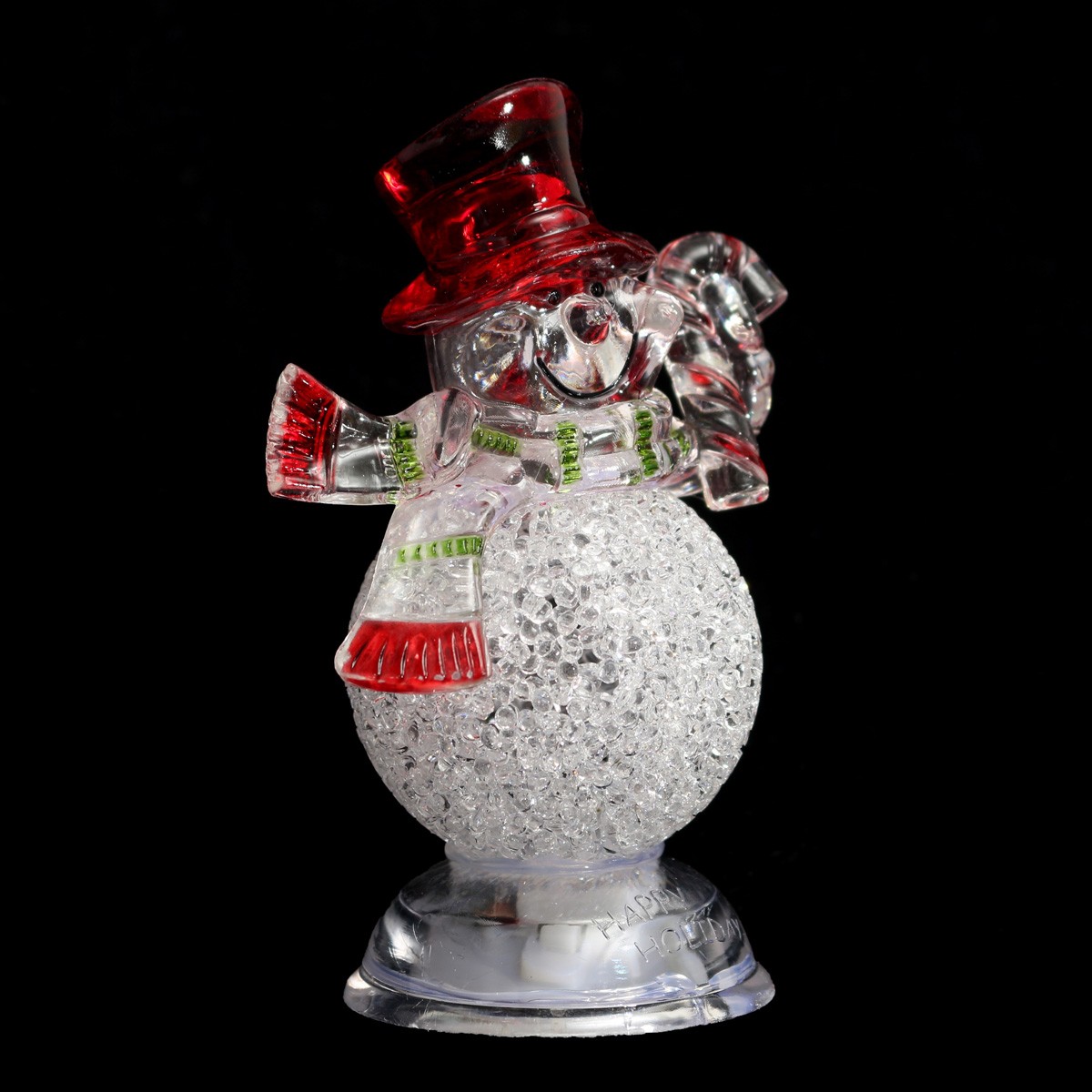 Acrylic Christmas Xmas Transparent Snowman LED Light Color Changing Home Decor - Photo: 6