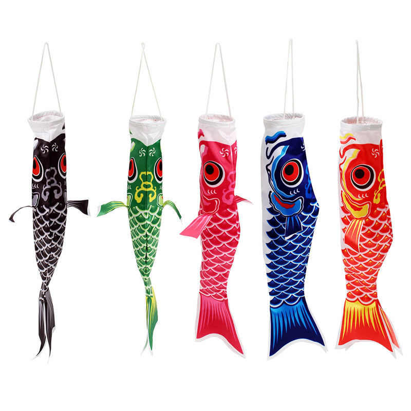 40cm Multicolor Koi Nobori Carp Wind Sock Koinobori Fish Kite Flag Hanging Decor - Photo: 2