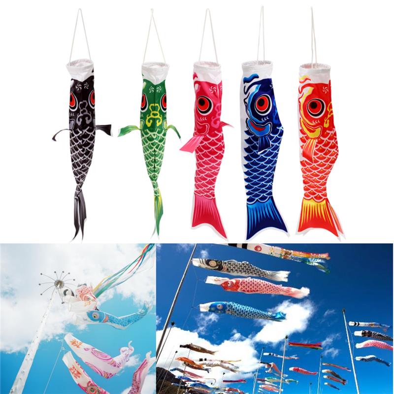 40cm Multicolor Koi Nobori Carp Wind Sock Koinobori Fish Kite Flag Hanging Decor - Photo: 1