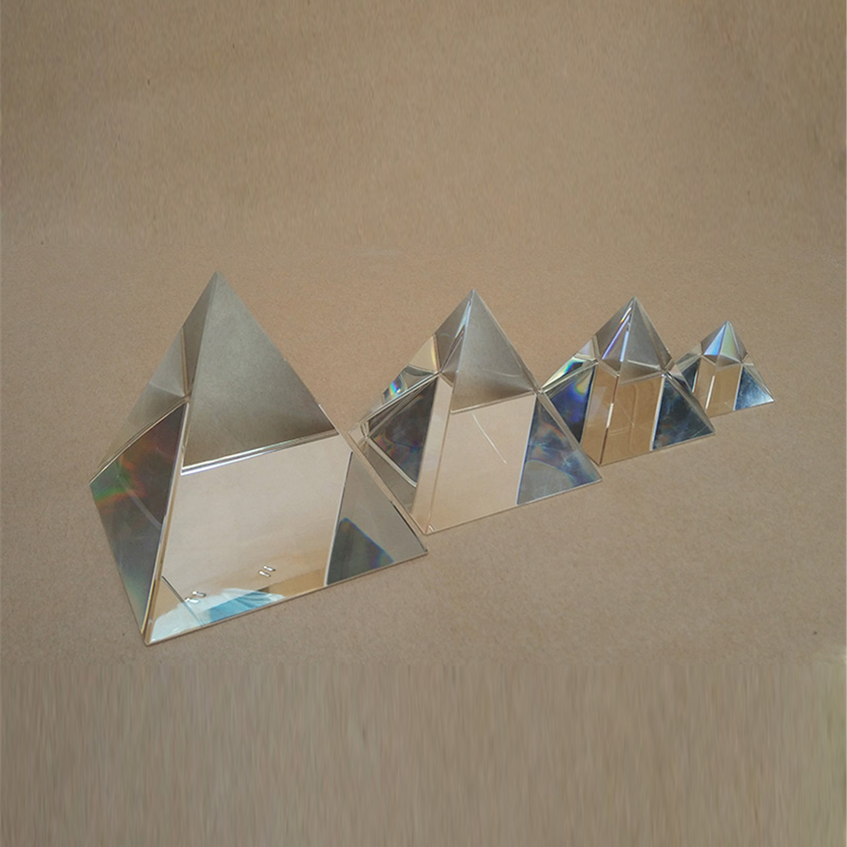 40/60/80/100mm Clear Optical Glass Pyramid Crystal Prism Optics Decoration Ornament DIY 6