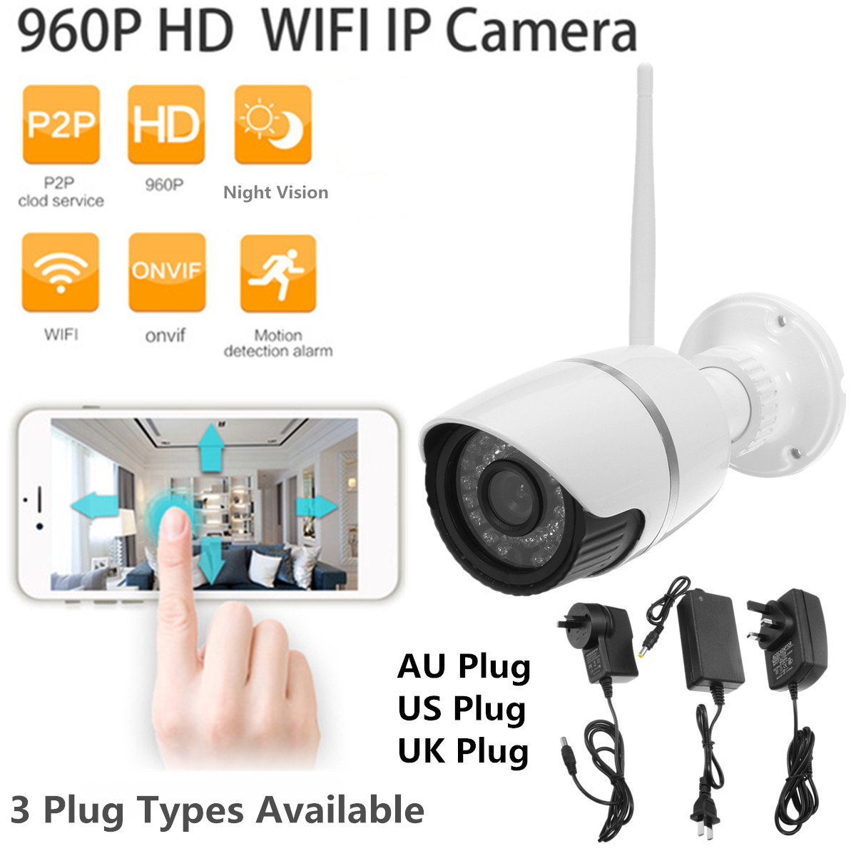 960P Wireless WiFi Network Security CCTV IP Camera Night Vision Video Webcam 14
