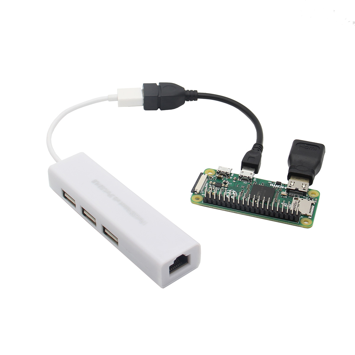 5-in-1 GPIO Cable + USB OTG Cable + Mini HDMI to HDMI Adapter + 2x20 Pin Header + Heat Sink Base Kit For Raspberry Pi Zero / Raspberry Pi Zero W. 11