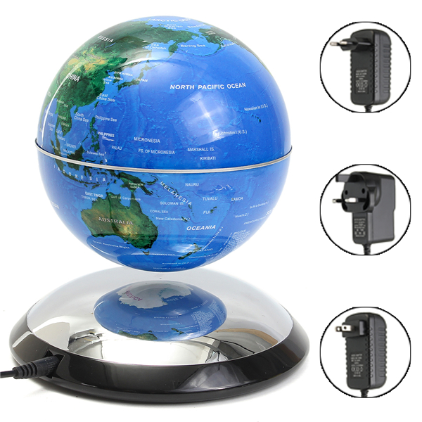 

6 Inch Magnetic Levitation Floating Globe World Map Tellurion Blue Gift Decor