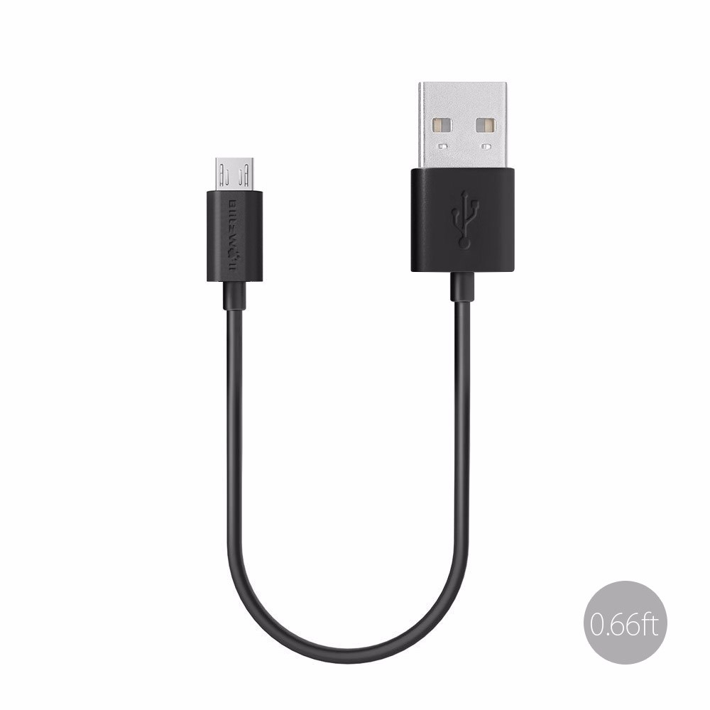 BlitzWolf? 2.1A Reversible USB A Male To Micro USB 0.2m/0.66ft Cable