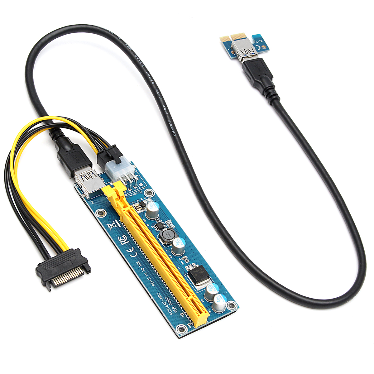 

60cm USB3.0 PCI-E 1x To16x Extender Riser Card Adapter Power Cable For ETH GPU Mining