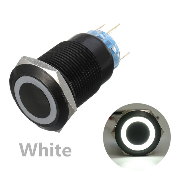 19mm 12V 5 Pin Led Light Metal Push Button Momentary Switch