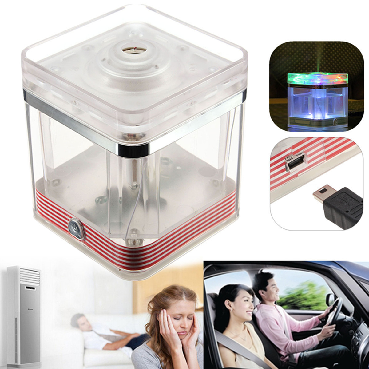 LED Mini USB Car Lamp Humidifier Aromatherapy