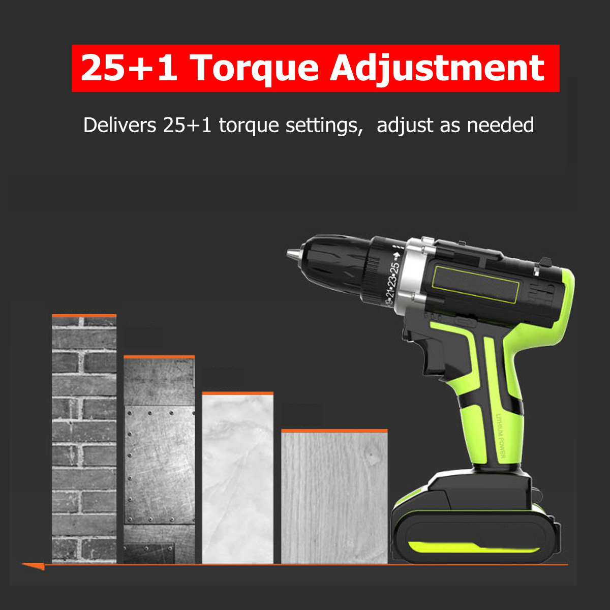 3 In 1 Hammer Drill 48V Cordless Drill Double Speed Power Drills LED lighting 1/2Pcs Large Capacity Battery 50Nm 25+1 Torque Electric Drill 19