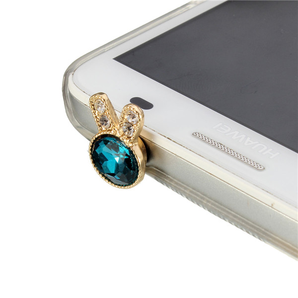 

Crystal Rabbit Anti Dust 3.5mm Earphone Plug Stopper Cap Cover Universal For iPhone Mobile Phone