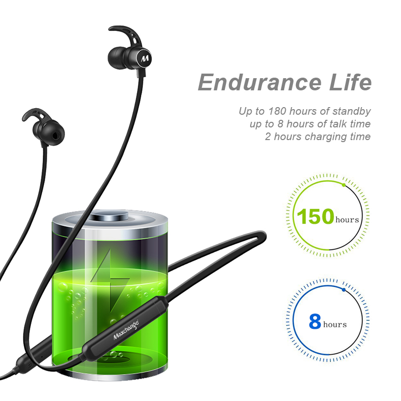 Maxchange MX6 Bluetooth 4.2 In-Ear Sports Bass Earphone Magnetic Attraction Earphone 11