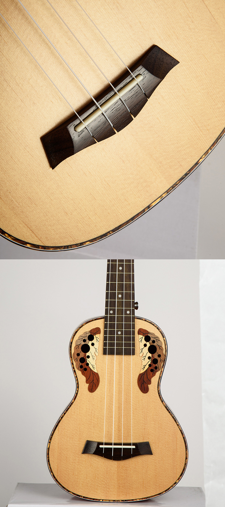 Chensheng 23 Inch 26 Inch Spruce wood Grape Hole Ukulele 4 Strings Guitar - Photo: 3