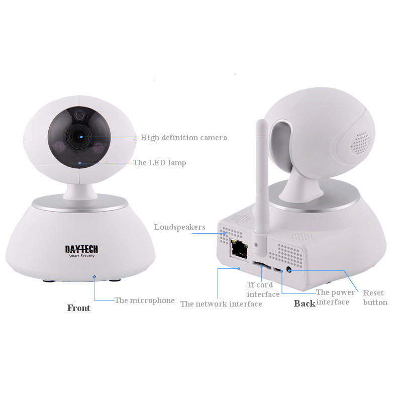 DAYTECH DT-C8818 IP Camera 720P Night Vision Audio Recording Security System P2P Wi-fi Network H.264 CMOS Monitor 27