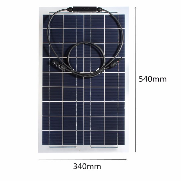 30W 12V Mono Semi Flexible Solar Panel Battery Charger For RV Boat Smart Car 4