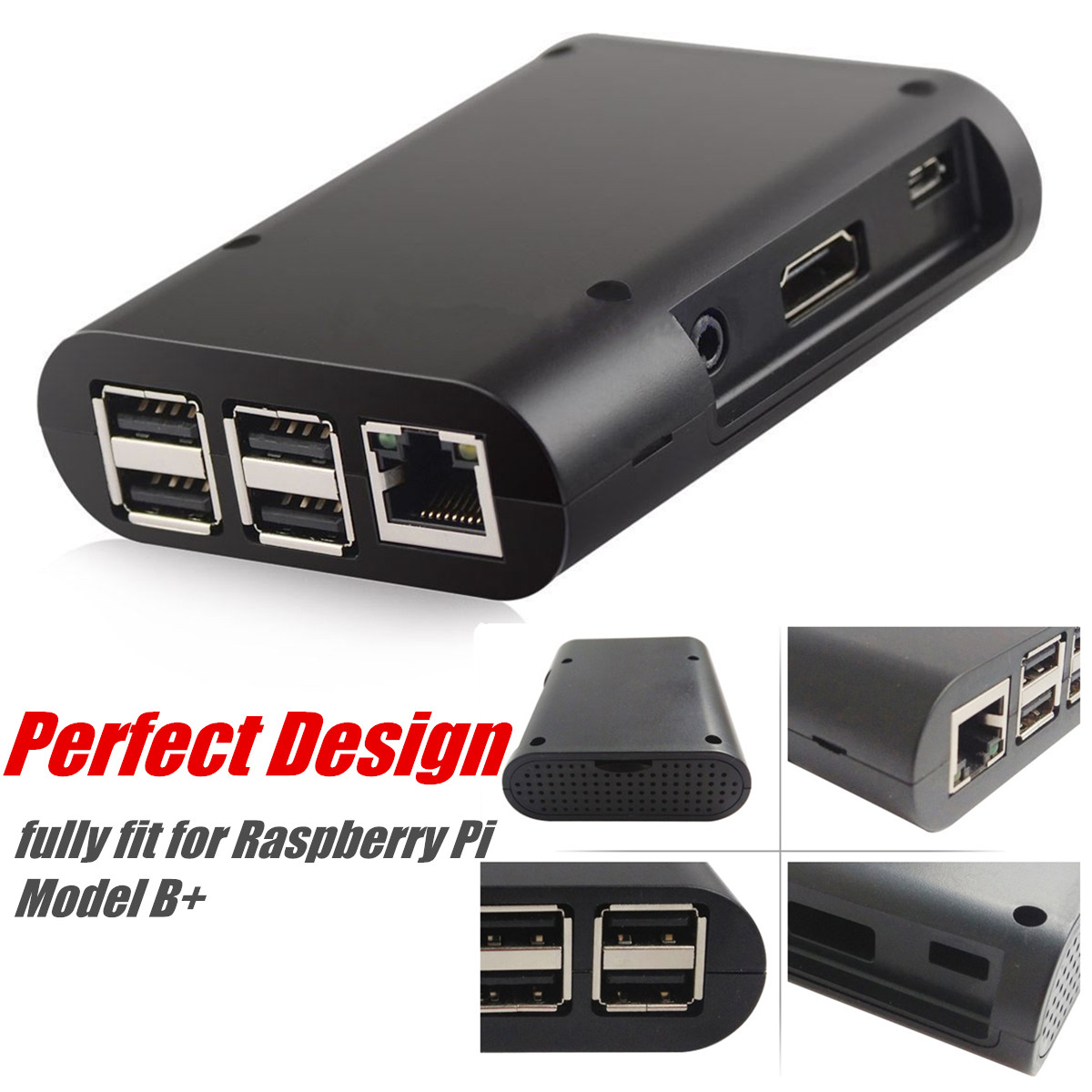10PCS Black Cover Case Shell For Raspberry Pi Model B+ 5