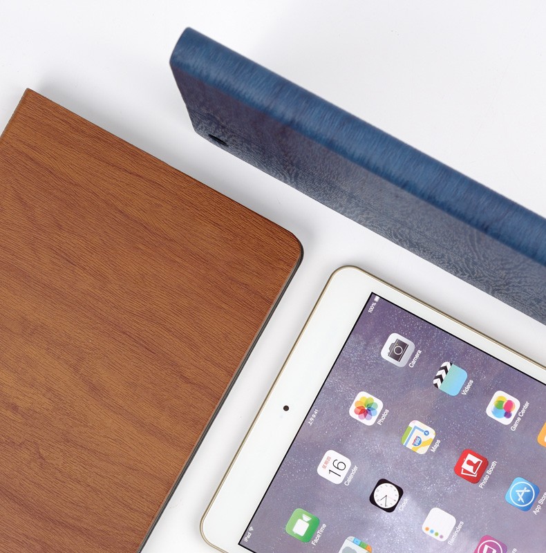 Wood Grain Pattern Smart Sleep Kickstand Case For iPad Mini 4 17