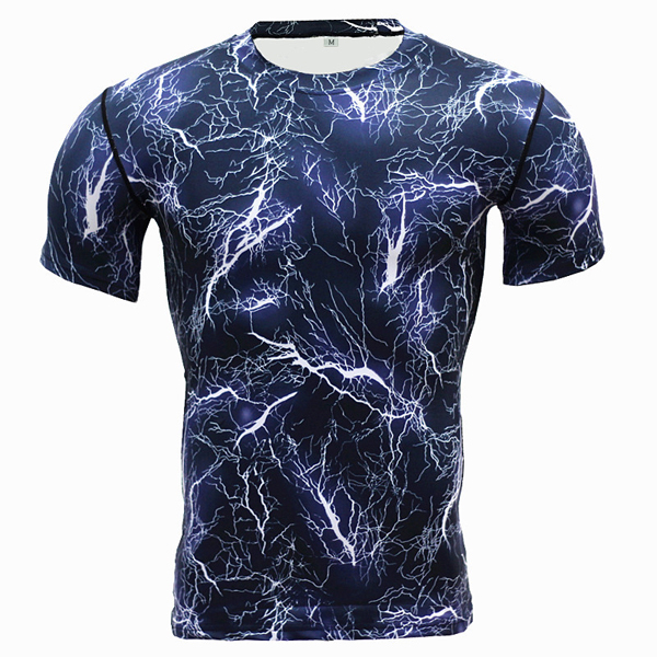 Mens Camouflage Training Fitness Quick-drying T-shirt