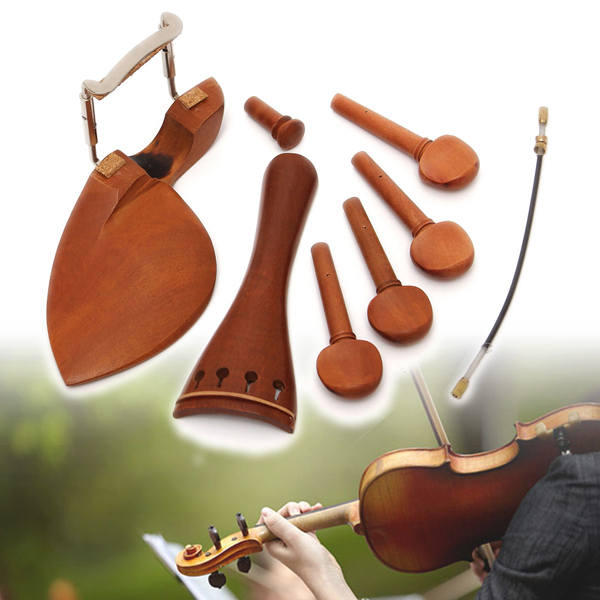 

4/4 Full Size Wooden Violin Accessories Part Tailpiece/Chinrest/Pegs/Endpin Set