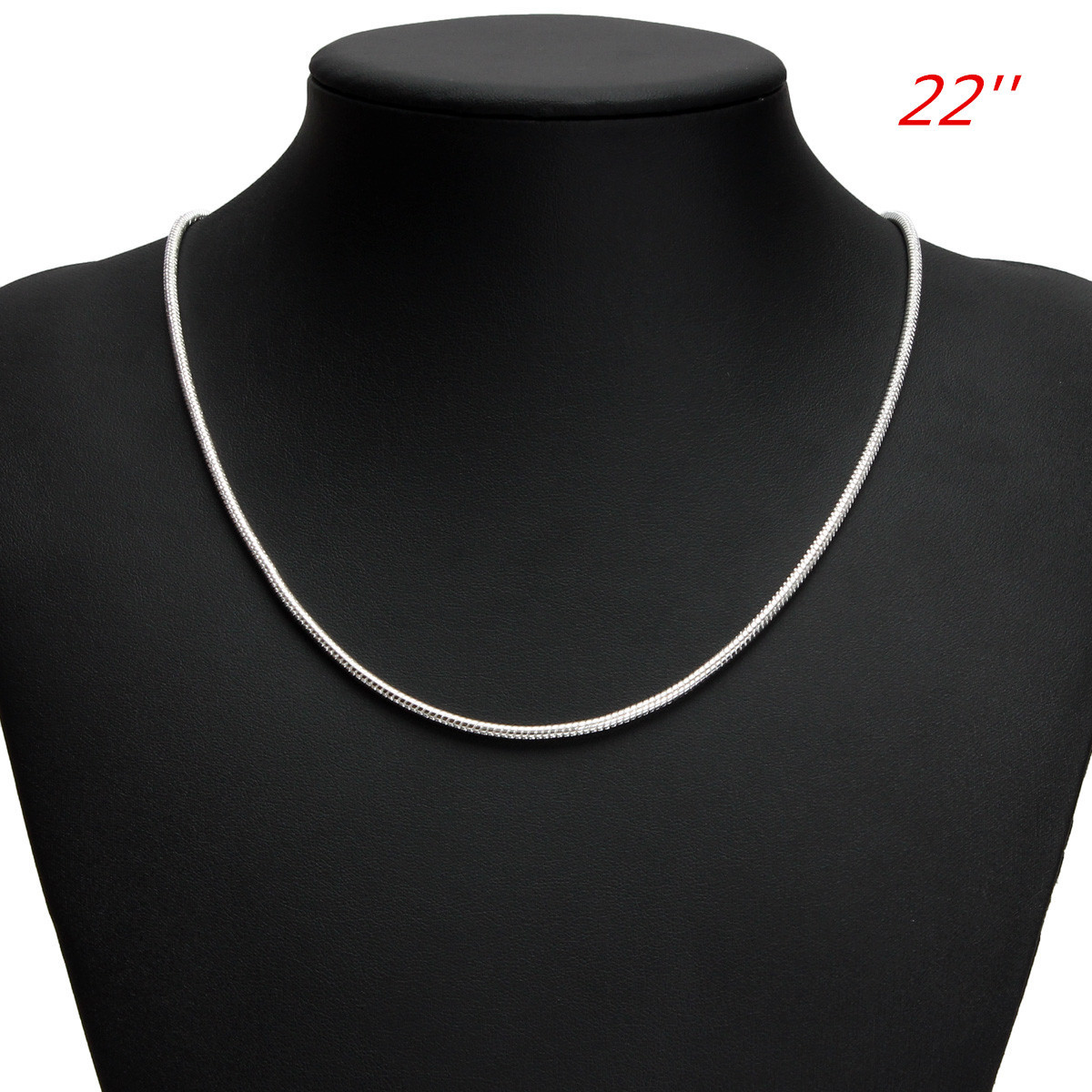 925 Silver 1MM Snake Simple Chain Necklace 16 18 20 22 24 26 inch