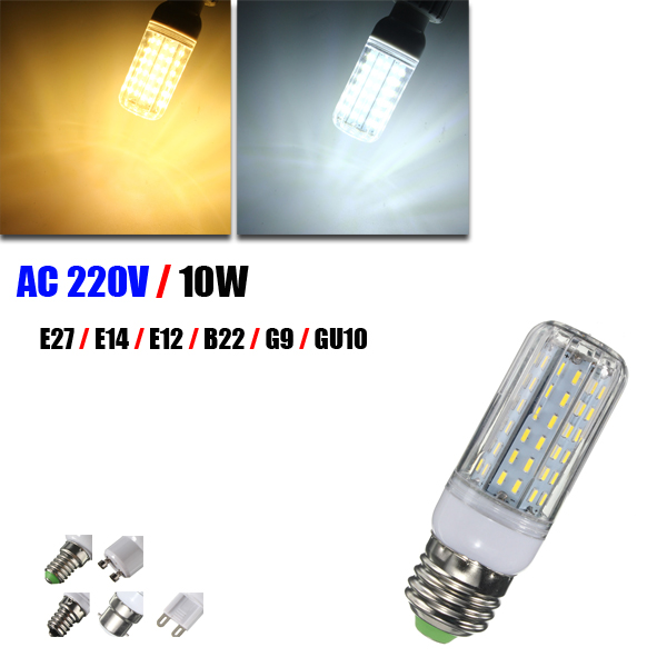 
E27 E14 E12 B22 G9 GU10 10W LED Cover Corn Bulb AC220V 