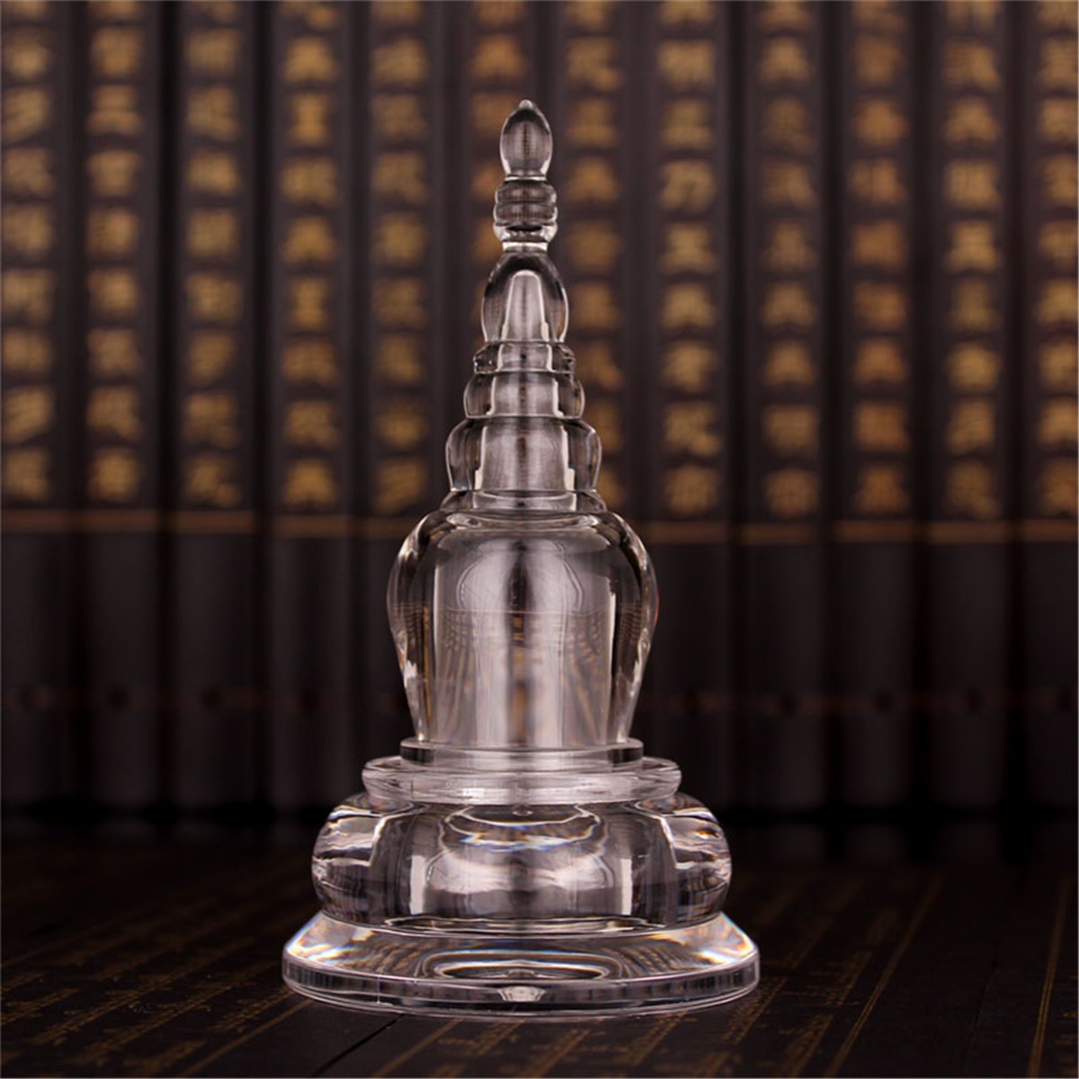 Transparent Crystal Buddha Tower Stupa Tibet Buddhist Decoration