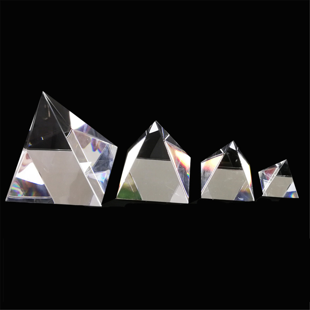40/60/80/100mm Clear Optical Glass Pyramid Crystal Prism Optics Decoration Ornament DIY 7